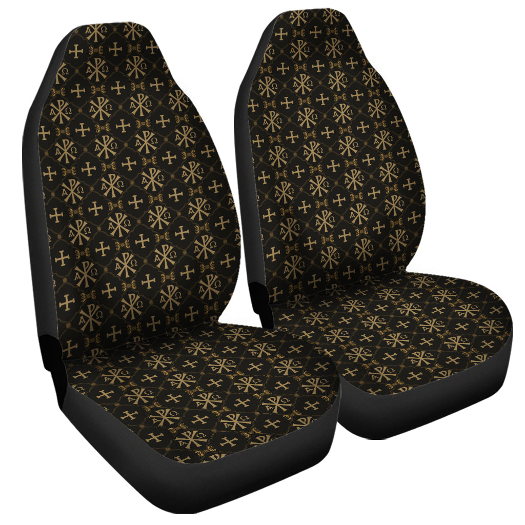 Chi Rho Orthodox Pattern Print Universal Fit Car Seat Covers