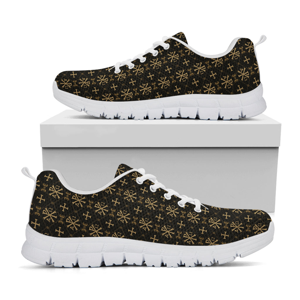 Chi Rho Orthodox Pattern Print White Sneakers