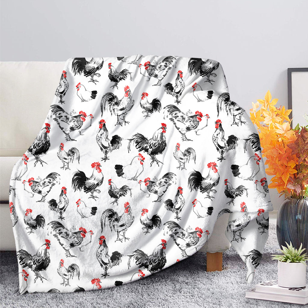 Chicken Ink Painting Pattern Print Blanket