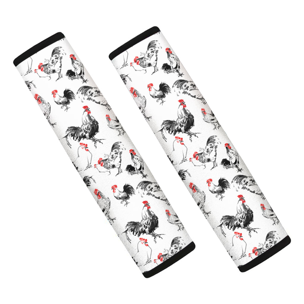 Chicken Ink Painting Pattern Print Car Seat Belt Covers