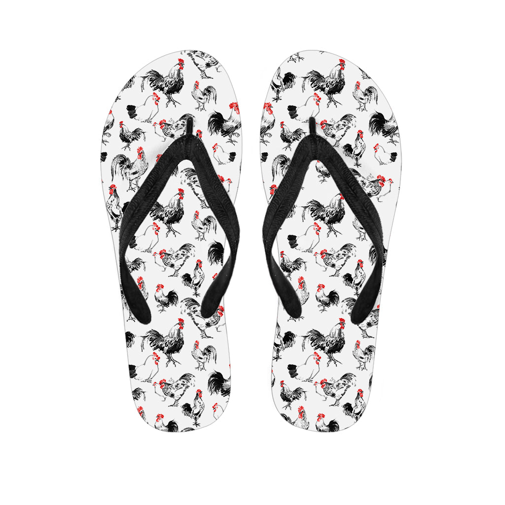 Chicken Ink Painting Pattern Print Flip Flops