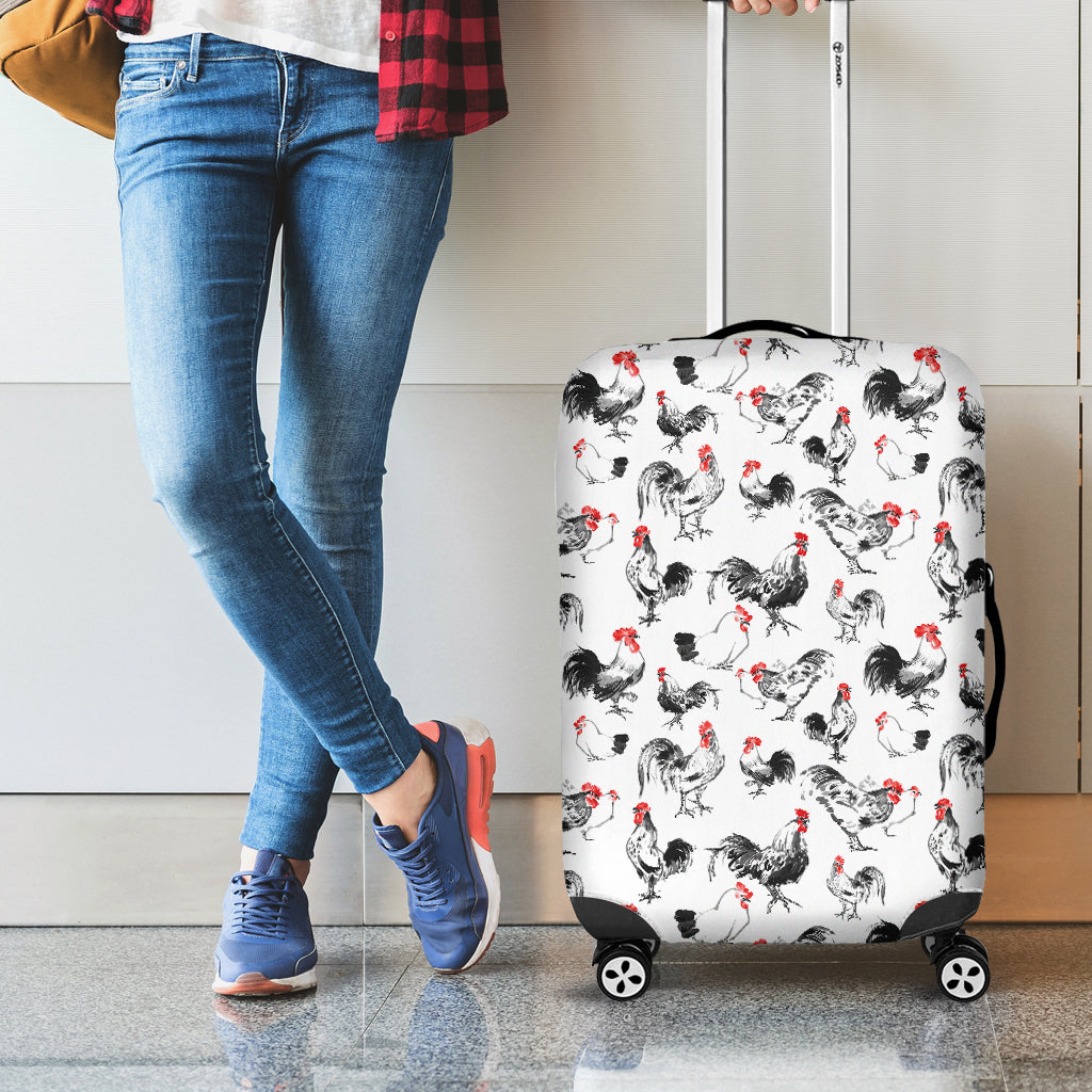 Chicken Ink Painting Pattern Print Luggage Cover