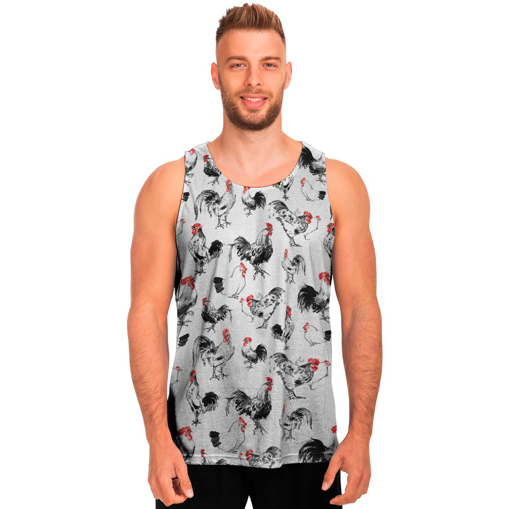 Chicken Ink Painting Pattern Print Men's Tank Top