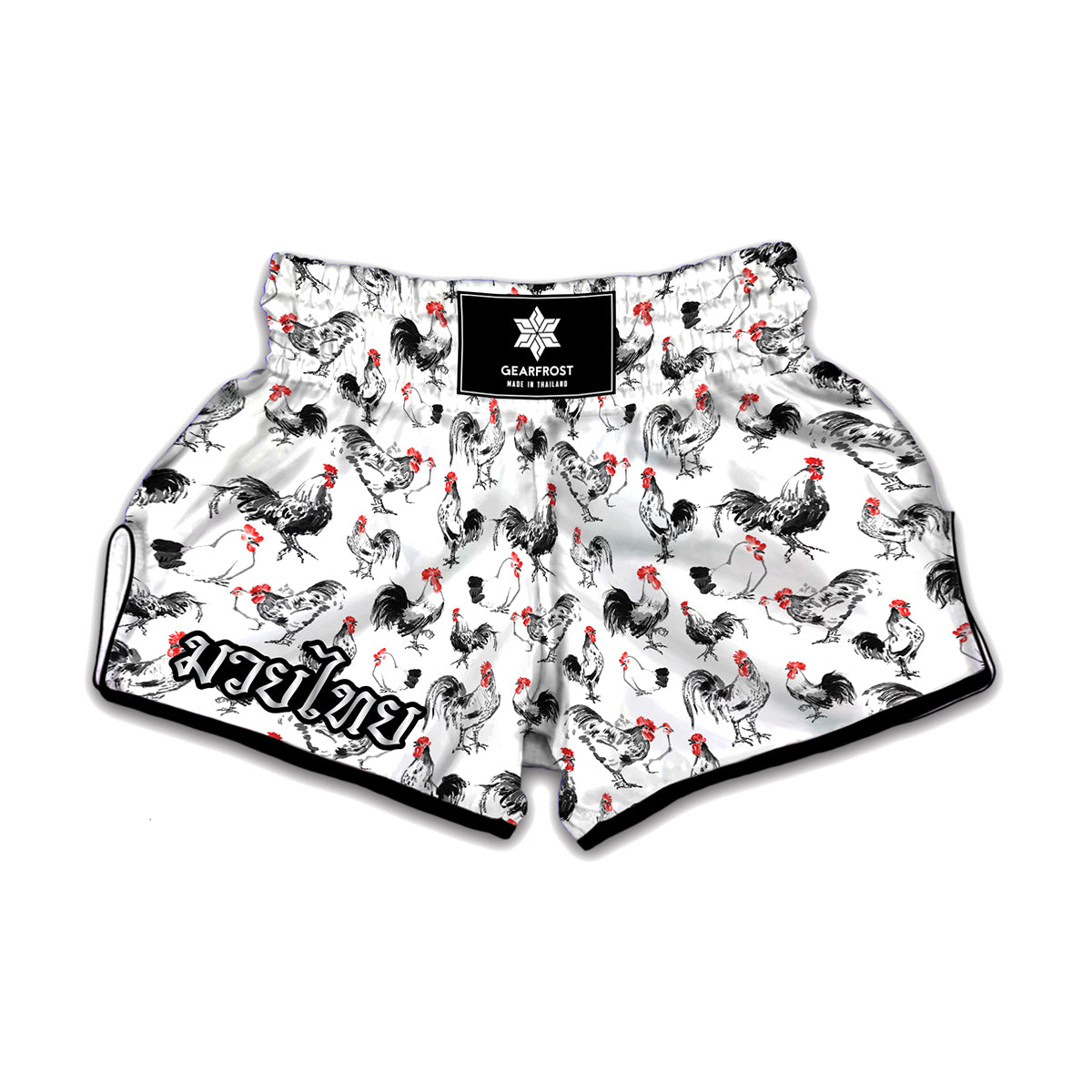 Chicken Ink Painting Pattern Print Muay Thai Boxing Shorts