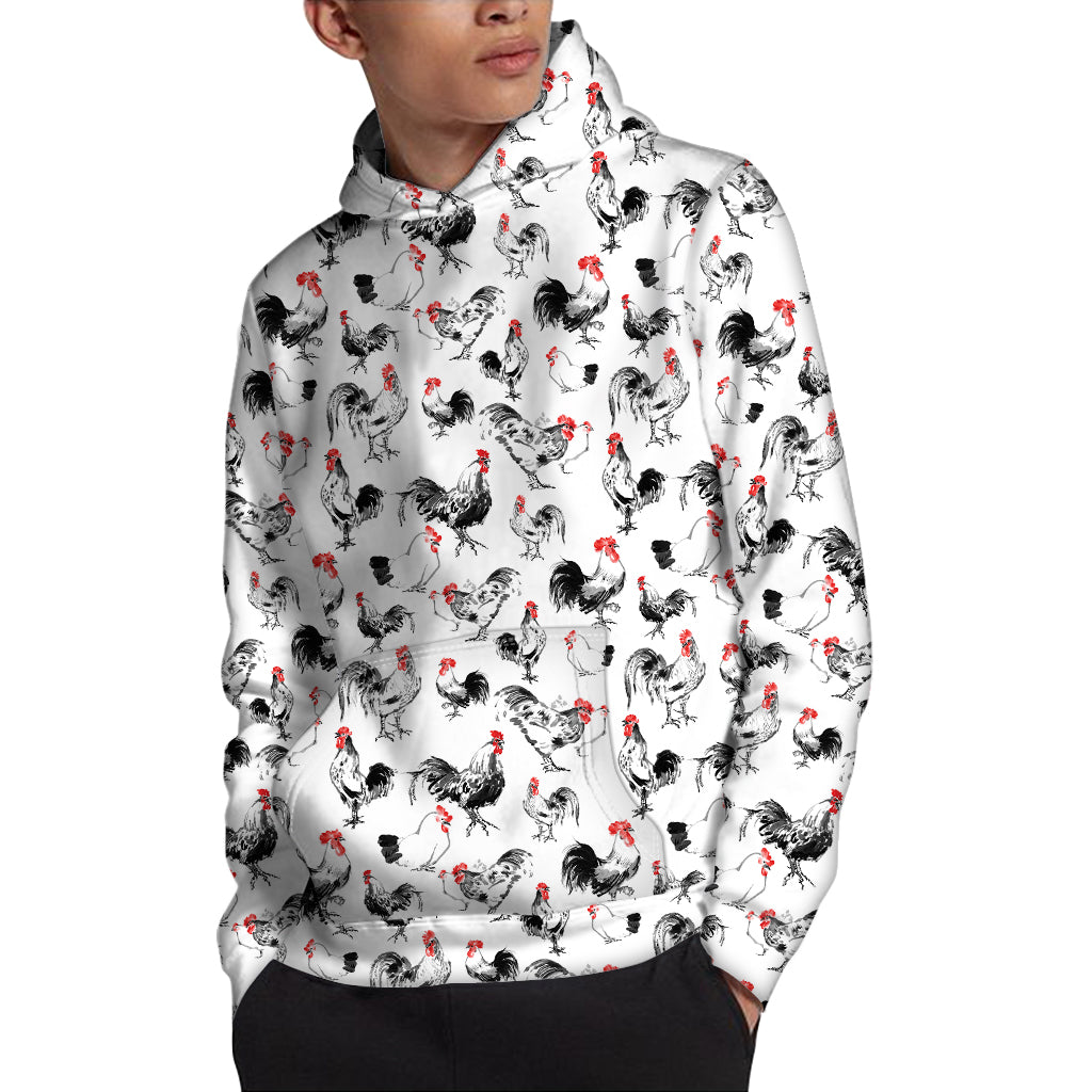 Chicken Ink Painting Pattern Print Pullover Hoodie