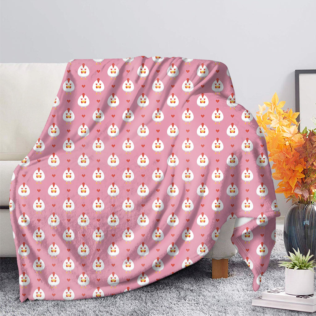 Chicken Love Emoji Pattern Print Blanket