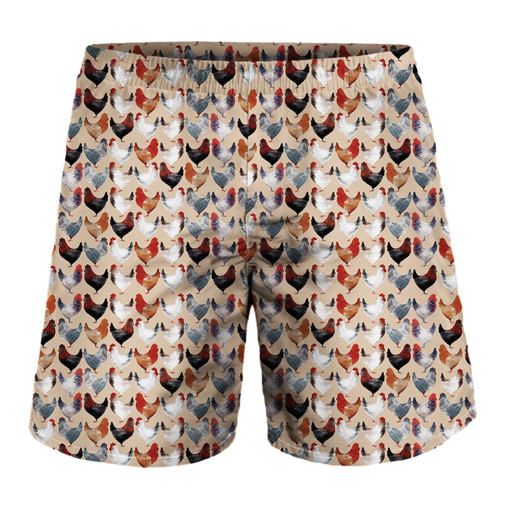 Chicken Painting Pattern Print Men's Shorts