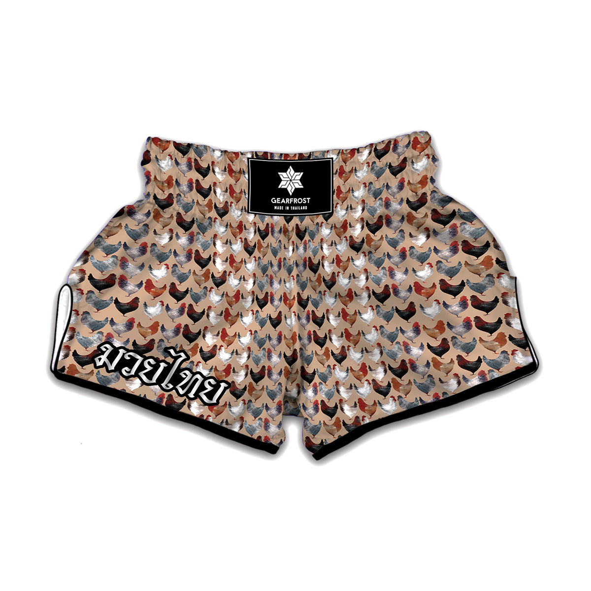 Chicken Painting Pattern Print Muay Thai Boxing Shorts