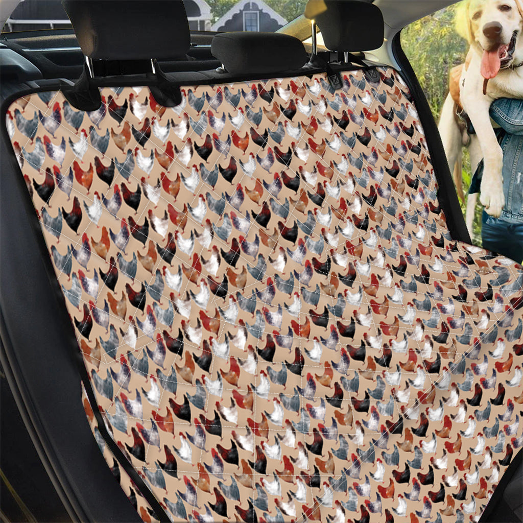 Chicken Painting Pattern Print Pet Car Back Seat Cover