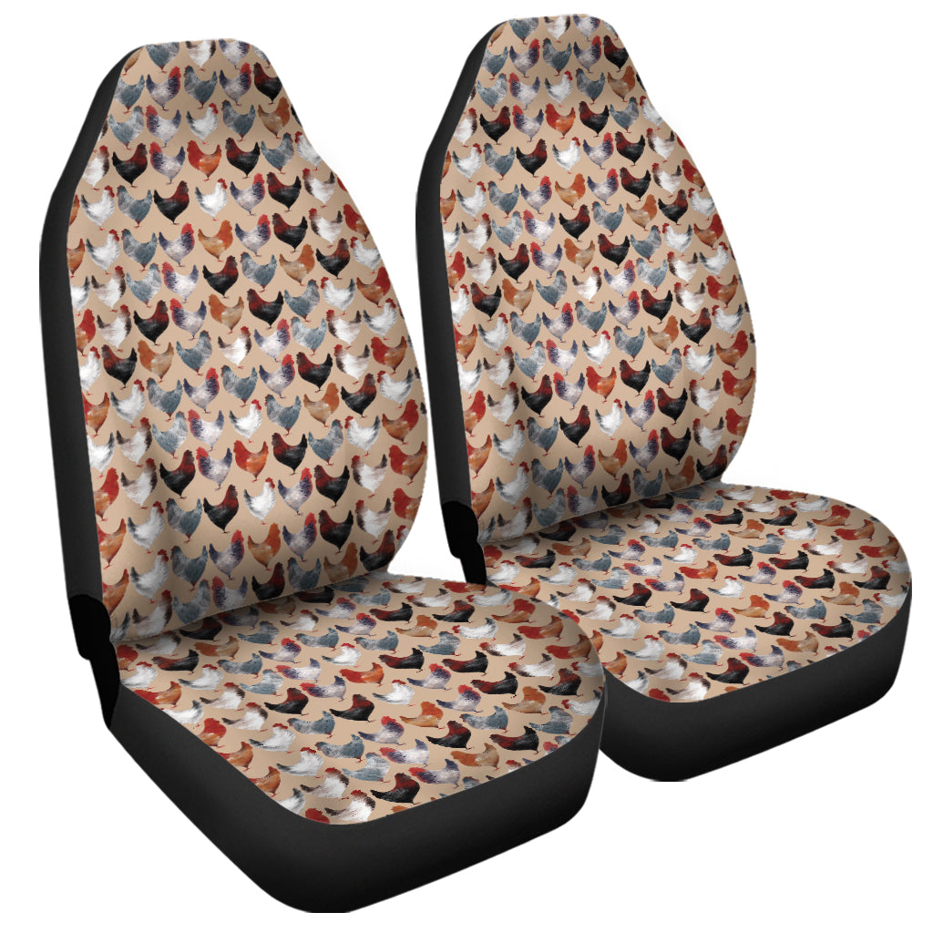 Chicken Painting Pattern Print Universal Fit Car Seat Covers