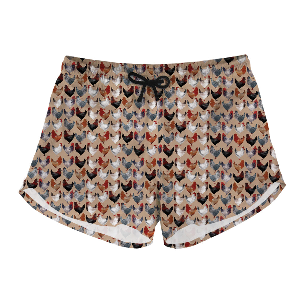 Chicken Painting Pattern Print Women's Shorts