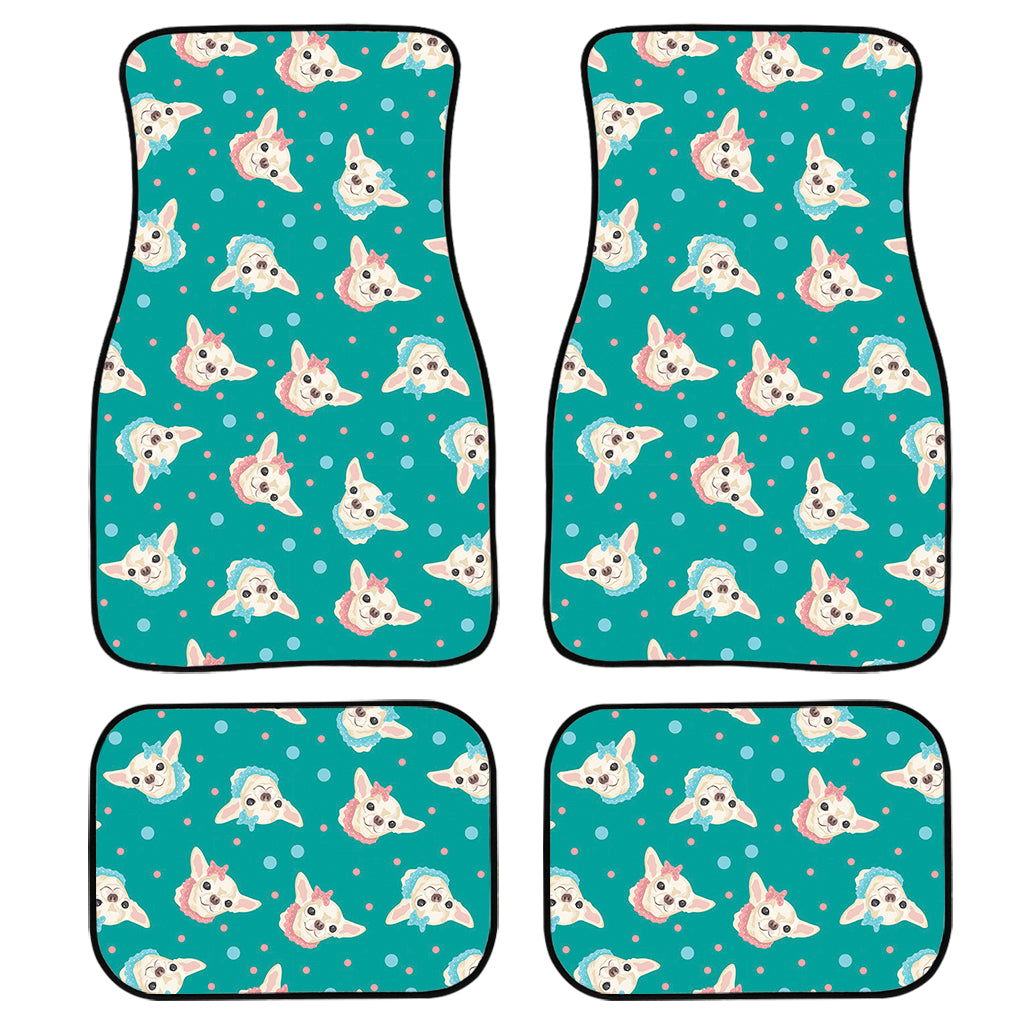 Chihuahua Puppy Pattern Print Front and Back Car Floor Mats