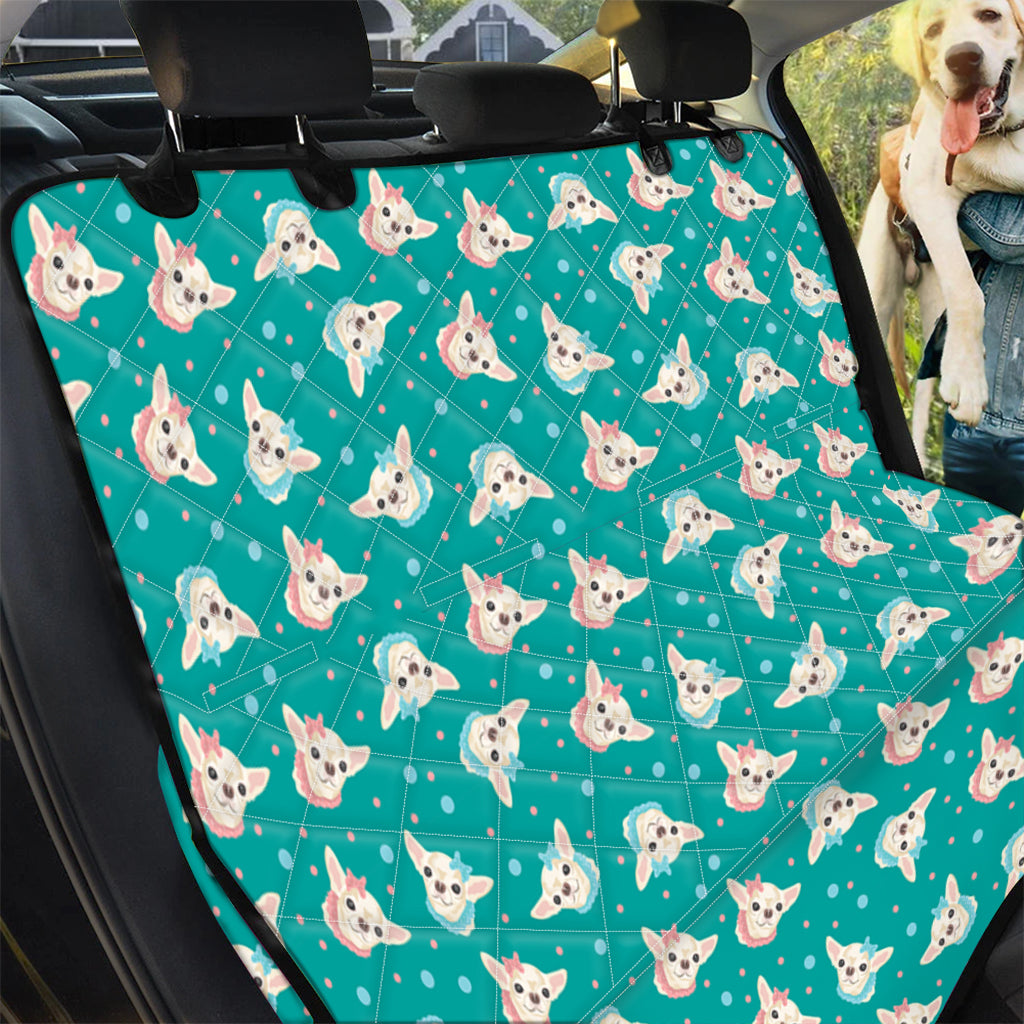 Chihuahua Puppy Pattern Print Pet Car Back Seat Cover