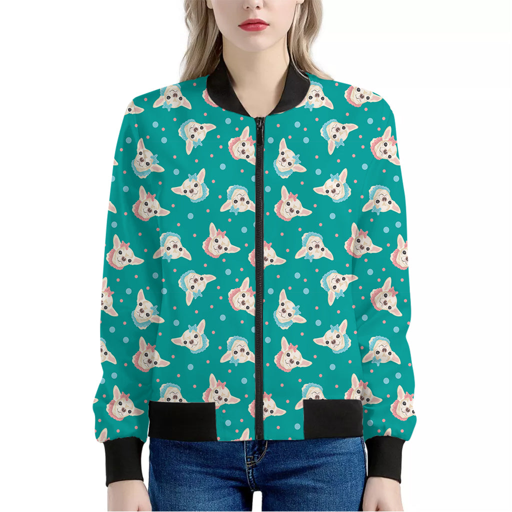 Chihuahua Puppy Pattern Print Women's Bomber Jacket