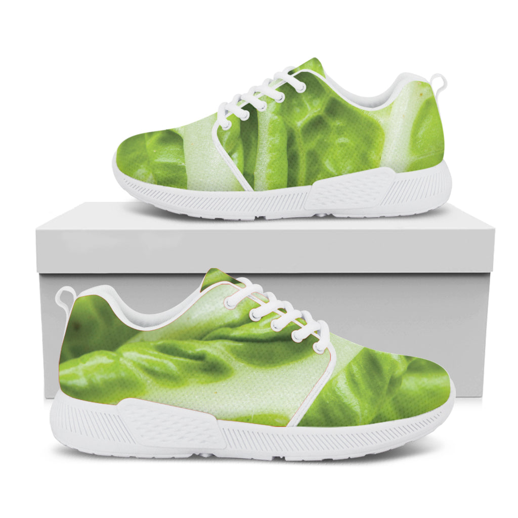 Chinese Cabbage Leaf Print White Athletic Shoes