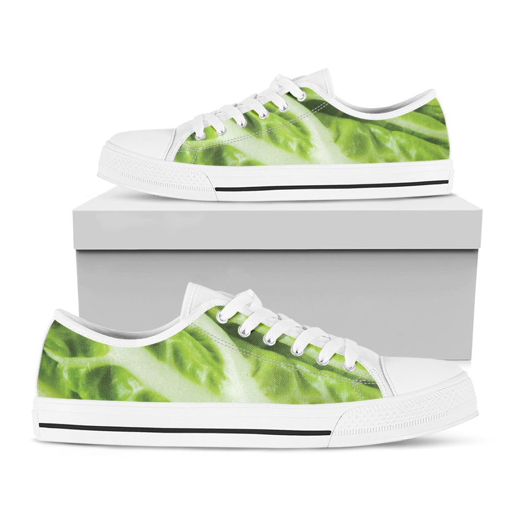 Chinese Cabbage Leaf Print White Low Top Shoes