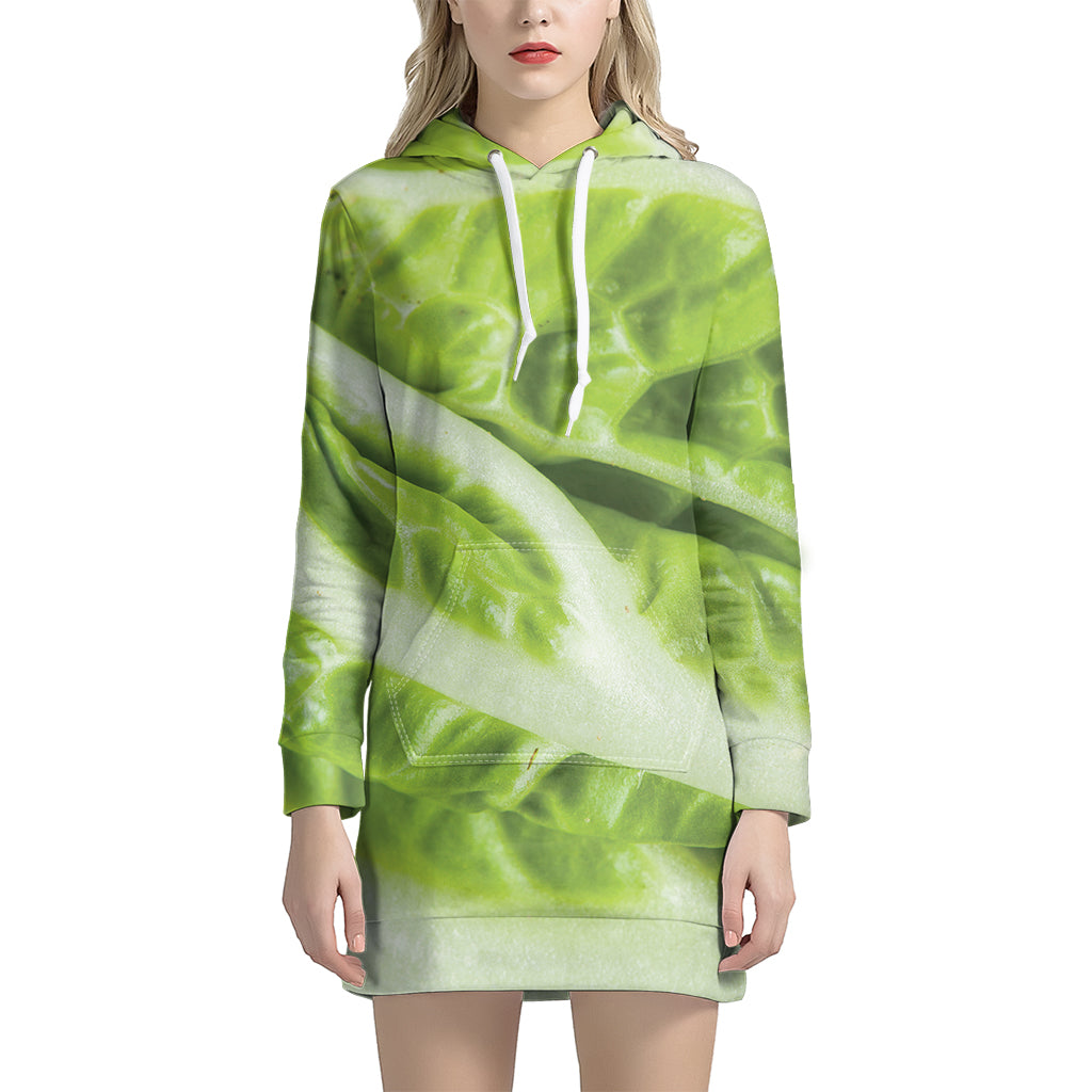 Chinese Cabbage Leaf Print Women's Pullover Hoodie Dress