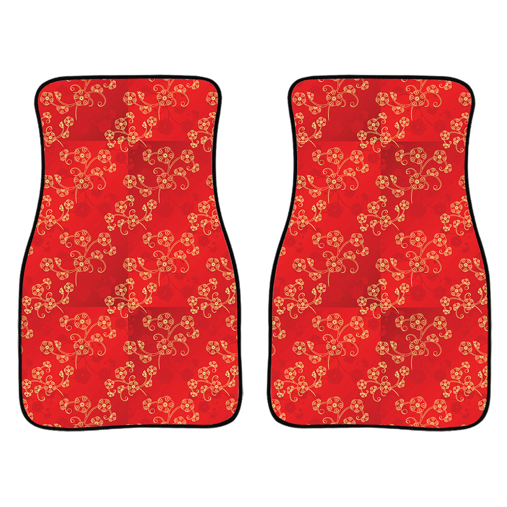 Chinese Cherry Blossom Pattern Print Front Car Floor Mats