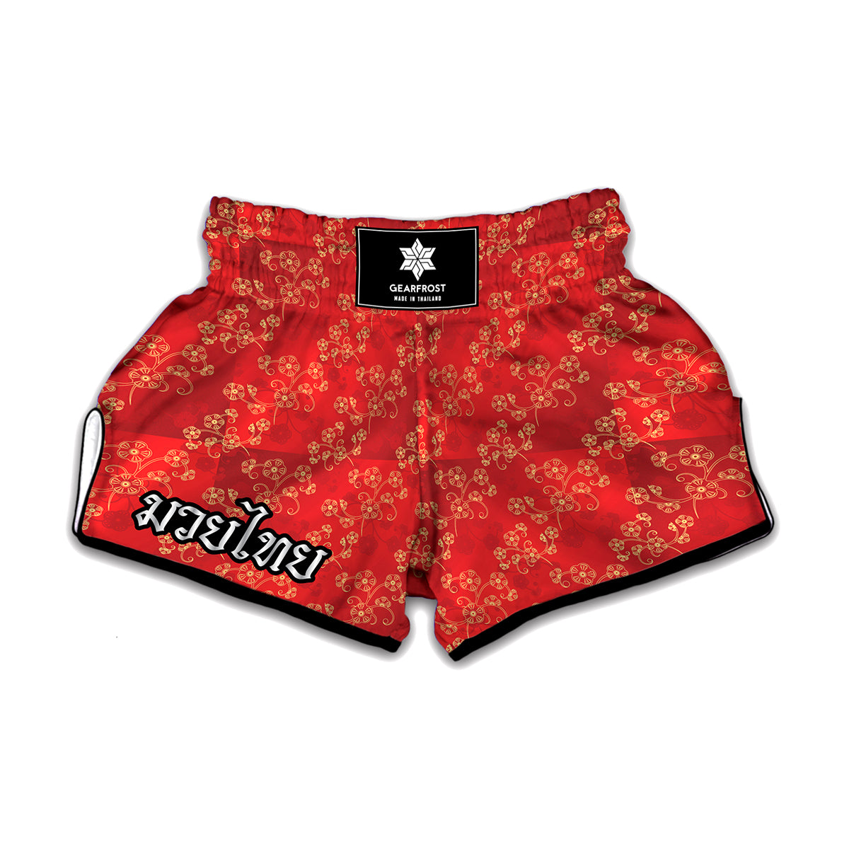 Chinese Cherry Blossom Pattern Print Muay Thai Boxing Shorts