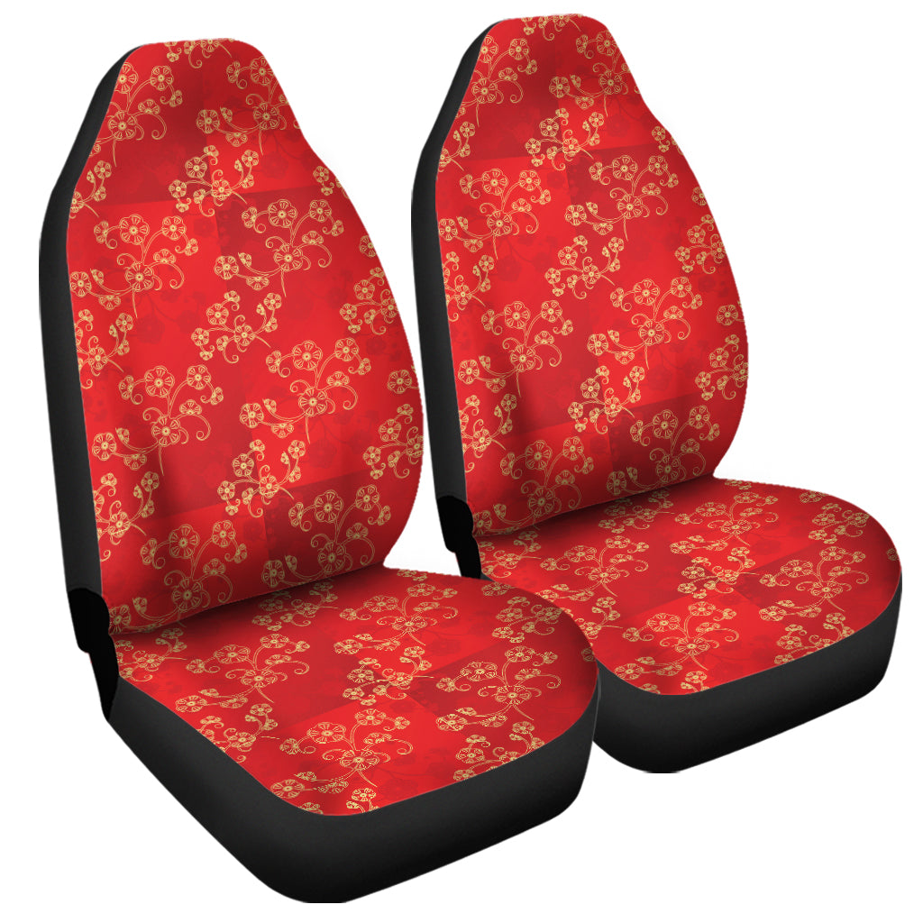 Chinese Cherry Blossom Pattern Print Universal Fit Car Seat Covers