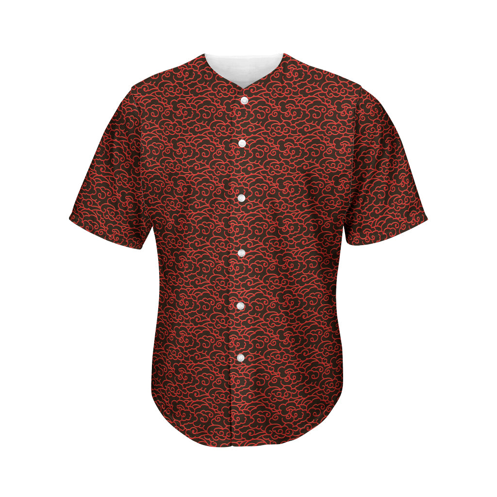 Chinese Cloud Pattern Print Men's Baseball Jersey