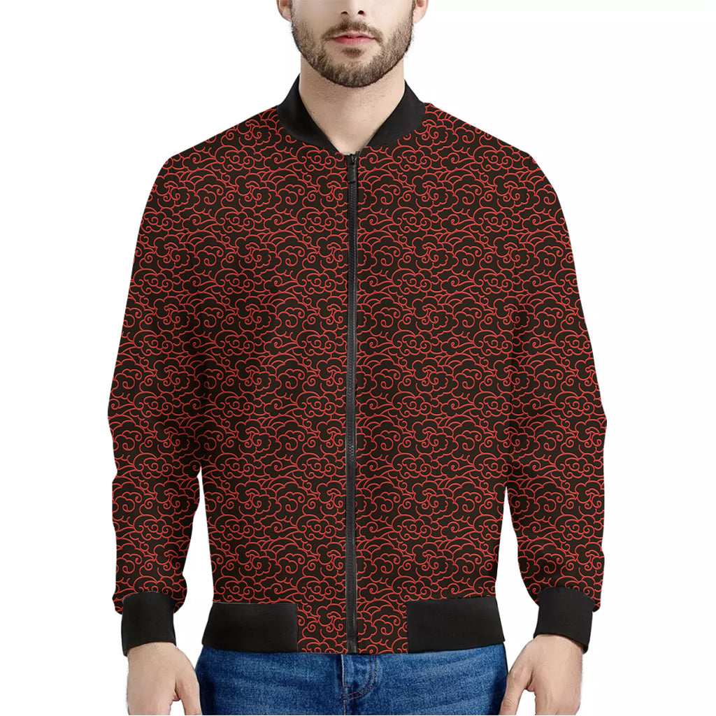 Chinese Cloud Pattern Print Men's Bomber Jacket