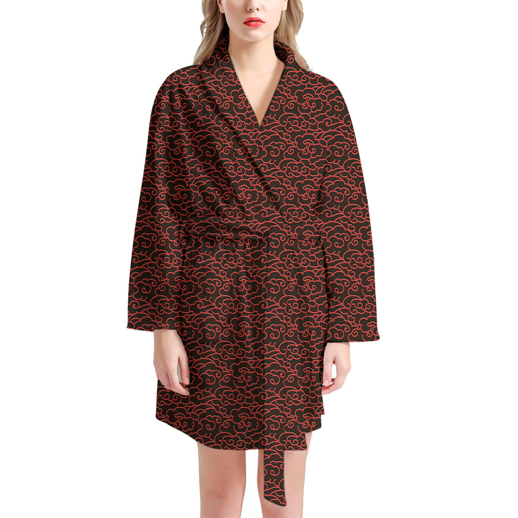 Chinese Cloud Pattern Print Women's Bathrobe