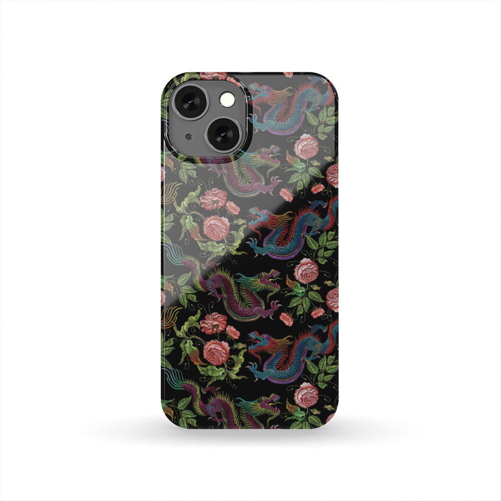 Chinese Dragon Flower Pattern Print Phone Case