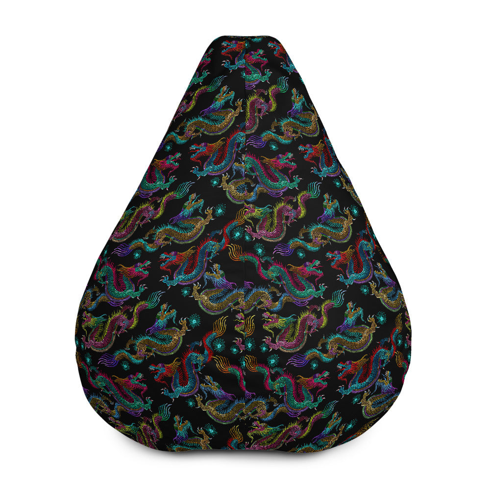 Chinese Dragon Pattern Print Bean Bag Cover