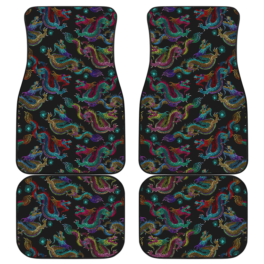 Chinese Dragon Pattern Print Front and Back Car Floor Mats