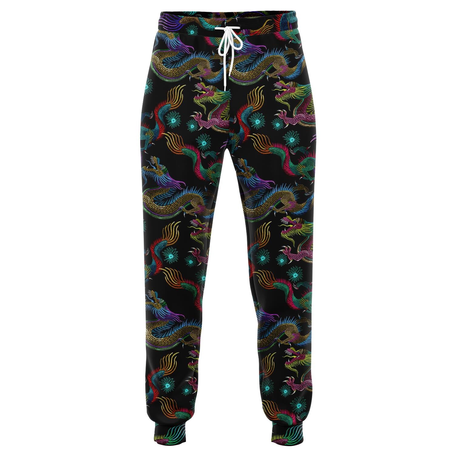 Chinese Dragon Pattern Print Jogger Pants