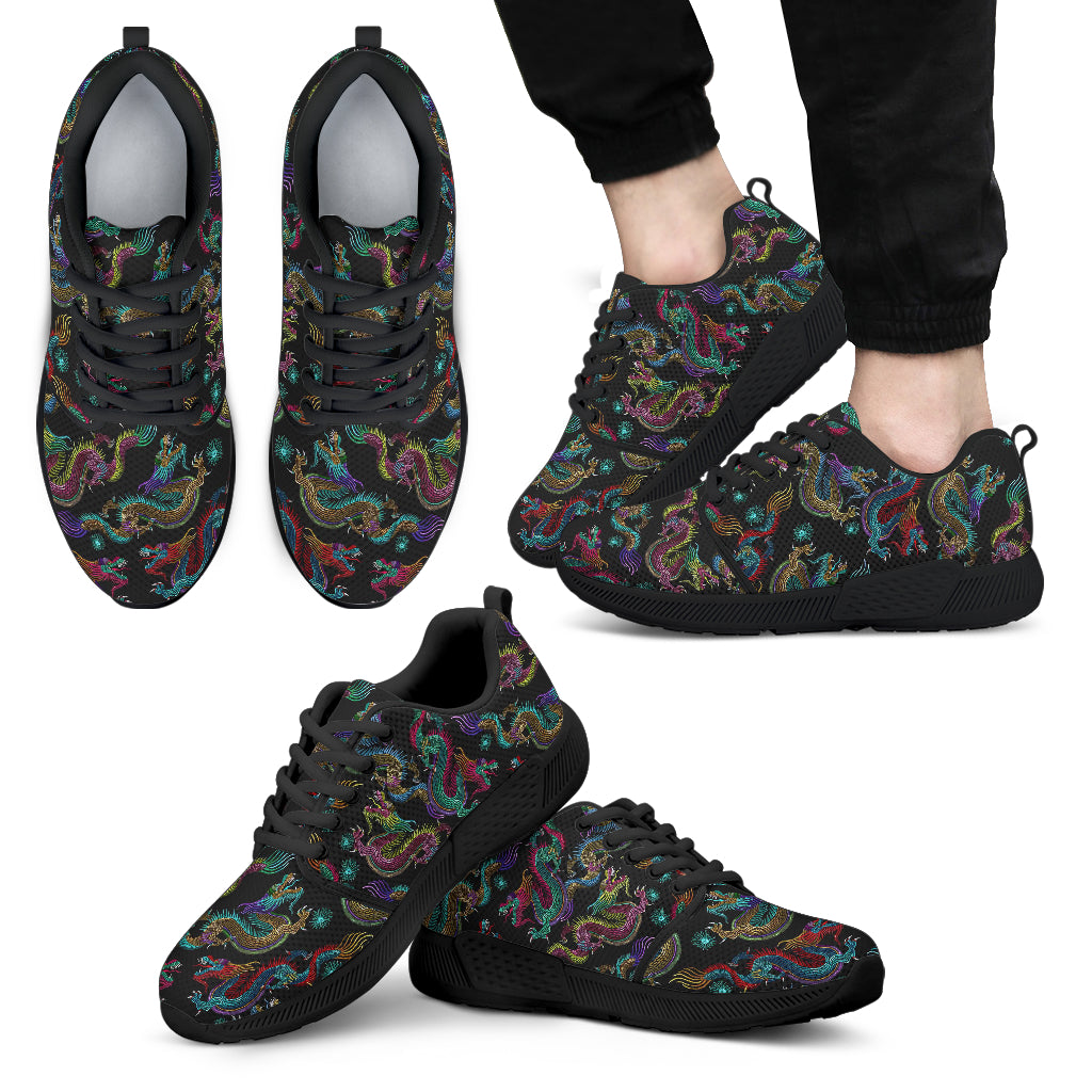 Chinese Dragon Pattern Print Men's Athletic Shoes