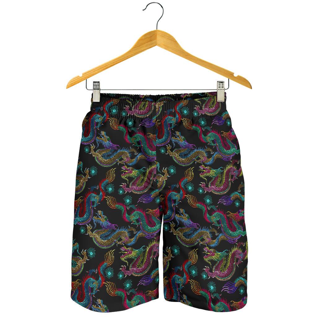 Chinese Dragon Pattern Print Men's Shorts