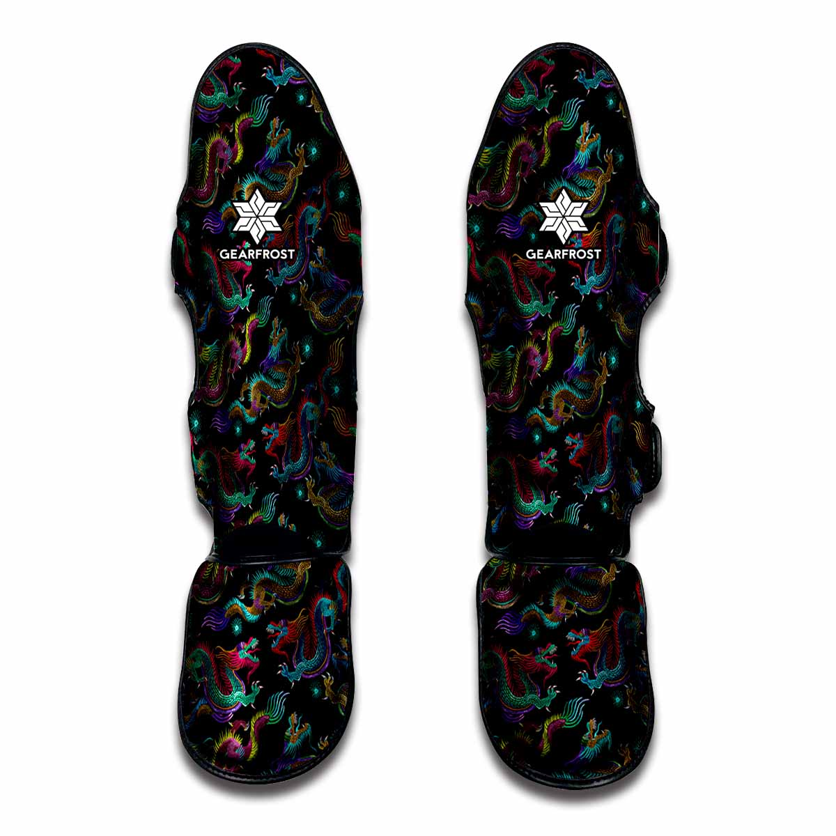 Chinese Dragon Pattern Print Muay Thai Shin Guards