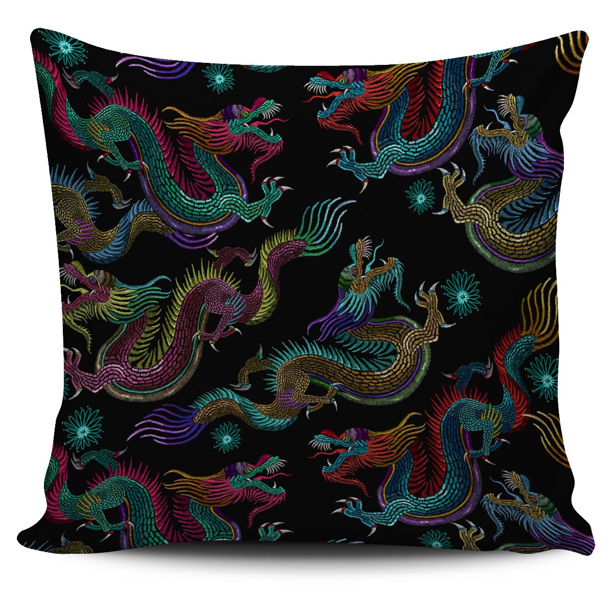 Chinese Dragon Pattern Print Pillow Cover