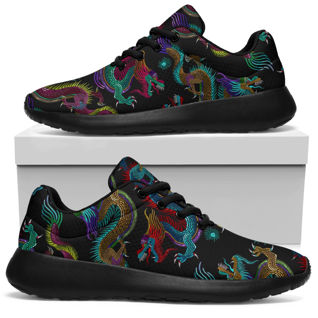 Chinese Dragon Pattern Print Sport Sneakers