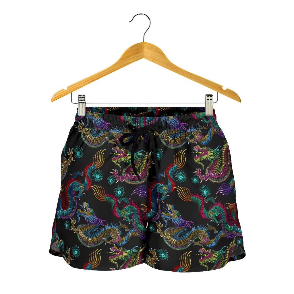 Chinese Dragon Pattern Print Women's Shorts