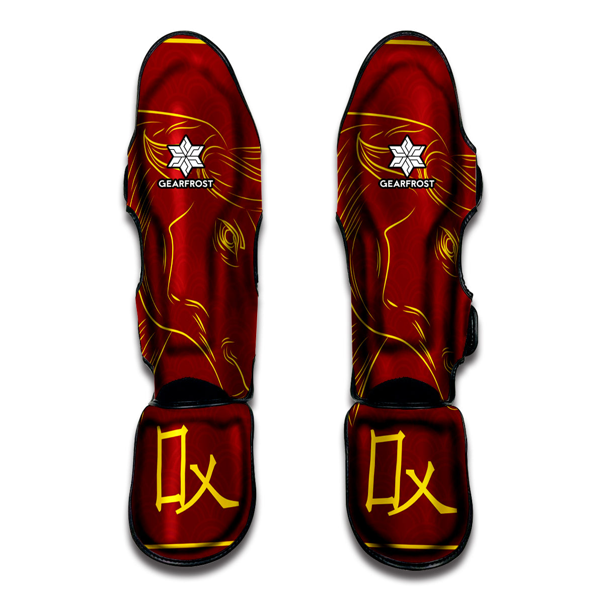 Chinese Horoscope Ox Sign Print Muay Thai Shin Guards