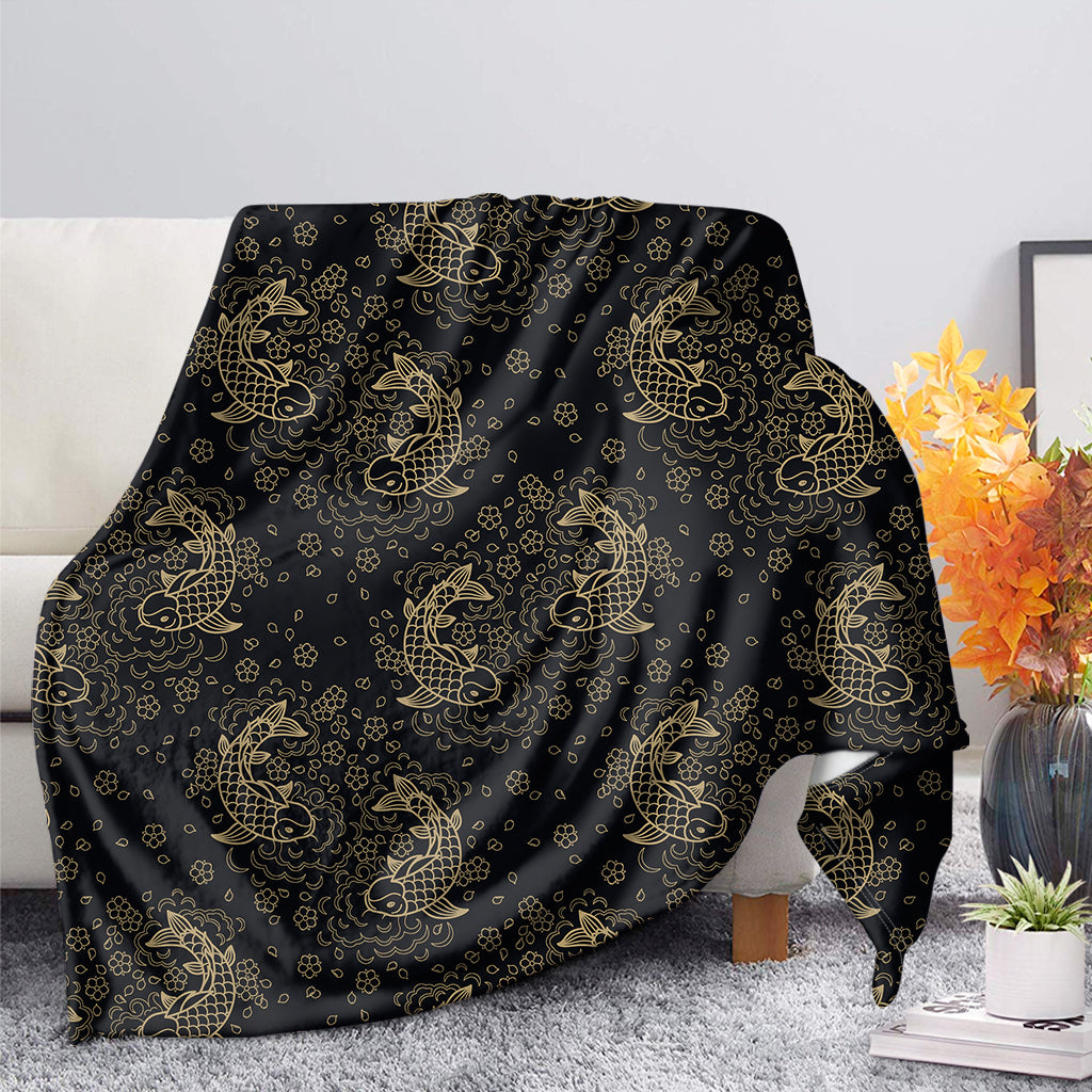 Chinese Koi Carp Pattern Print Blanket