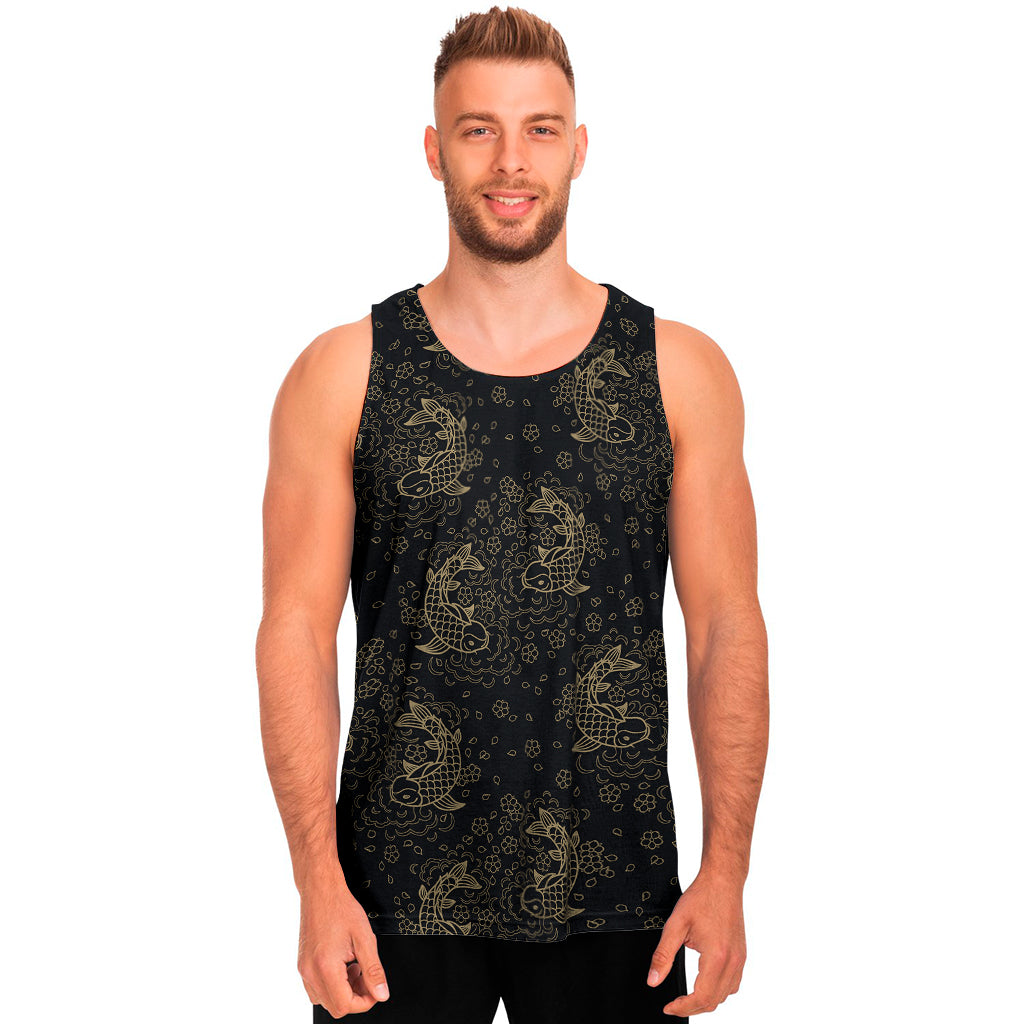 Chinese Koi Carp Pattern Print Men's Tank Top