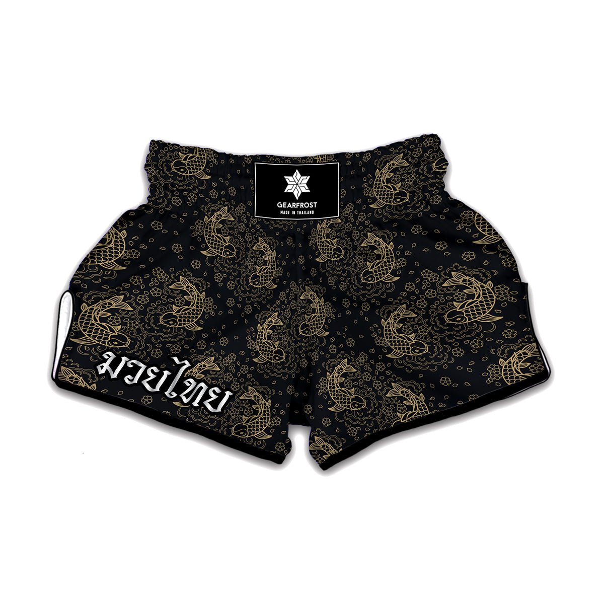 Chinese Koi Carp Pattern Print Muay Thai Boxing Shorts