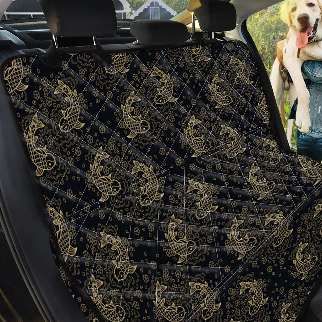 Chinese Koi Carp Pattern Print Pet Car Back Seat Cover