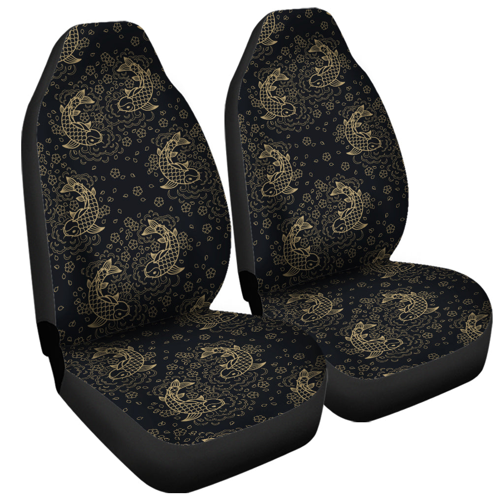 Chinese Koi Carp Pattern Print Universal Fit Car Seat Covers