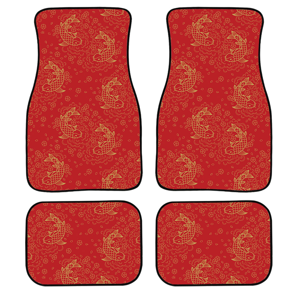 Chinese Koi Fish Pattern Print Front and Back Car Floor Mats