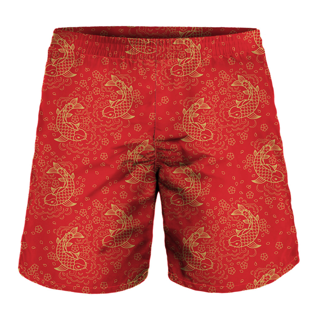 Chinese Koi Fish Pattern Print Men's Shorts