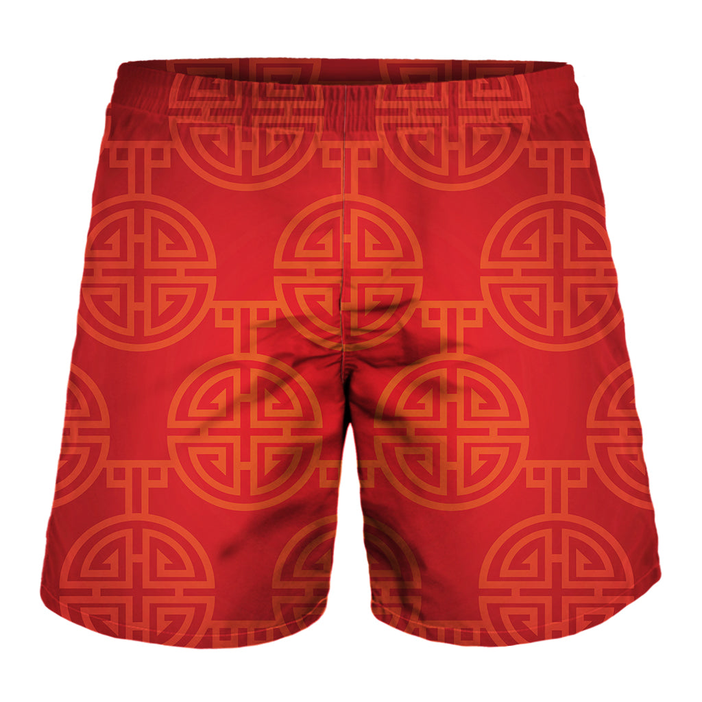 Chinese Lu Symbol Pattern Print Men's Shorts