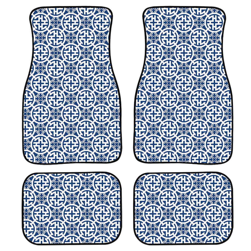 Chinese Luck Symbol Pattern Print Front and Back Car Floor Mats