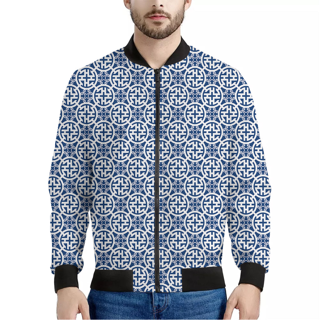 Chinese Luck Symbol Pattern Print Men's Bomber Jacket