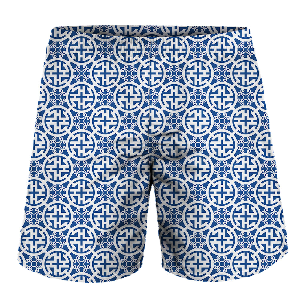 Chinese Luck Symbol Pattern Print Men's Shorts