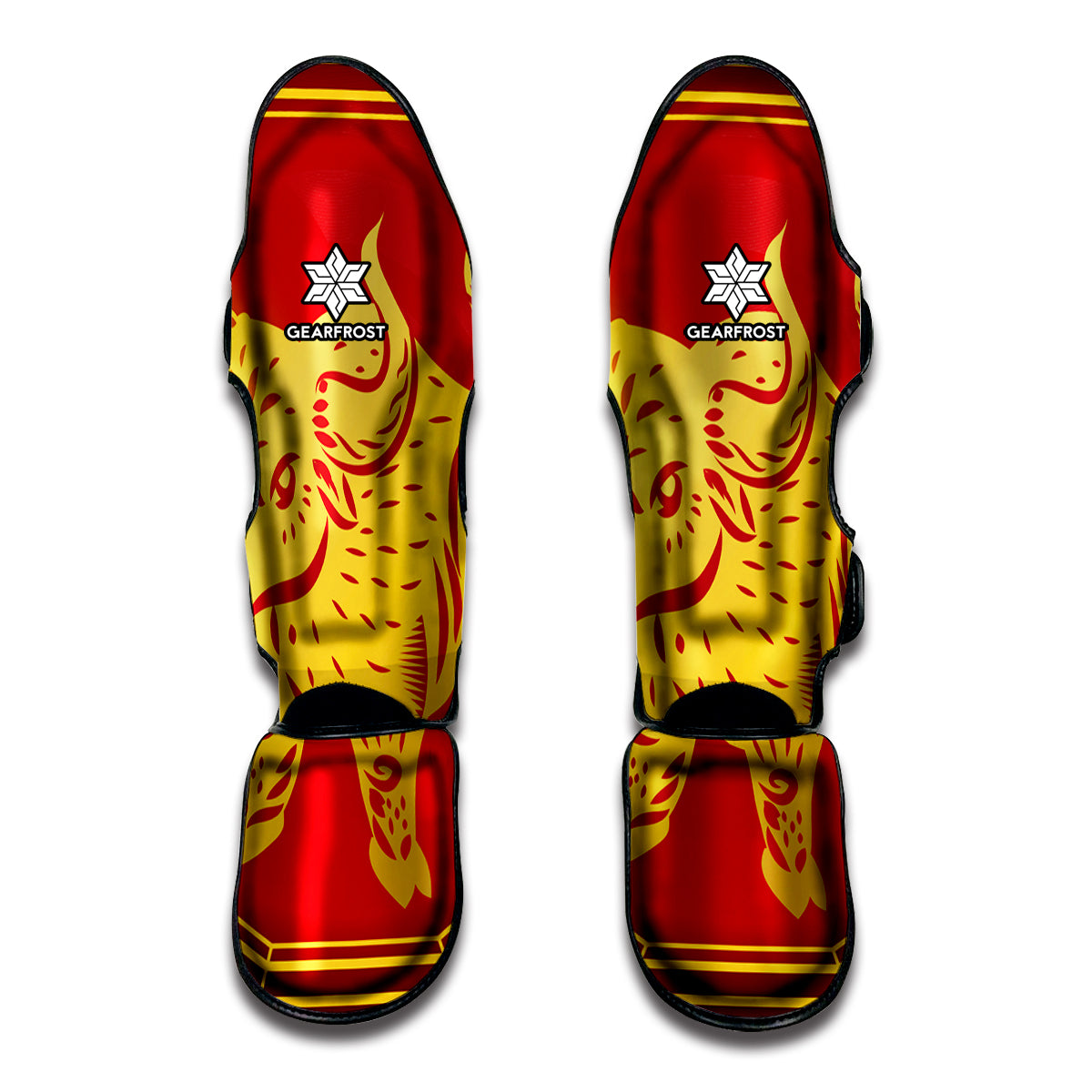 Chinese Ox Zodiac Symbol Print Muay Thai Shin Guards